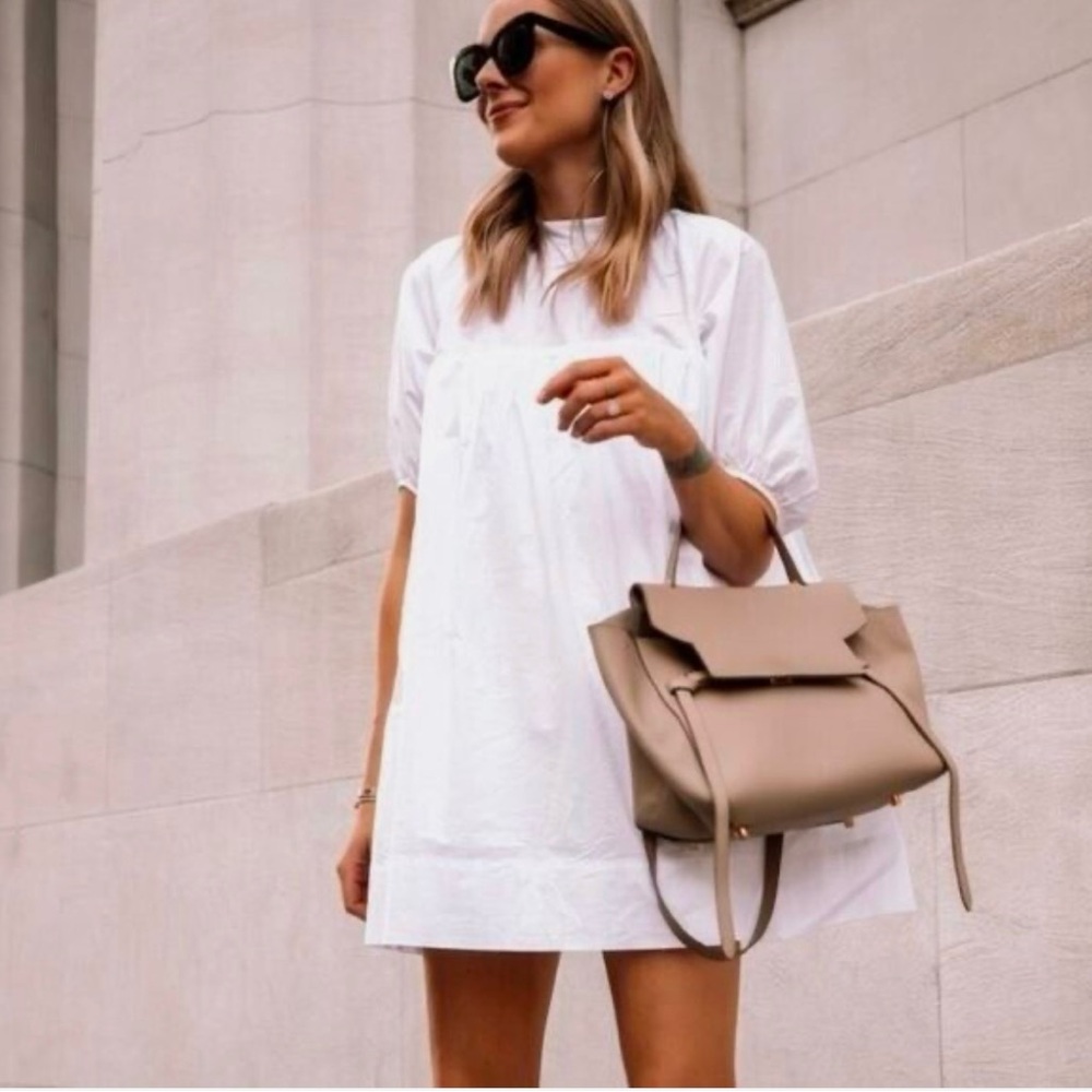 Everlane Shirred White Dress